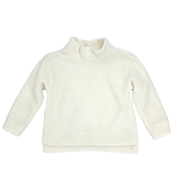 Vineyard Vines Sweater Toddler Girls 3T White Fleece Sherpa Pullover Mock Neck - Picture 1 of 7